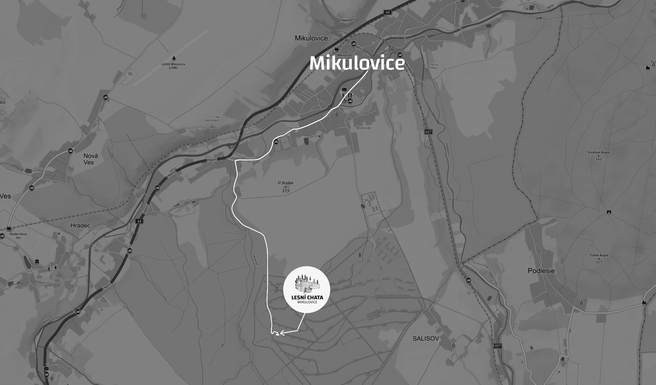 Lesní Chata Mikulovice - Mapa